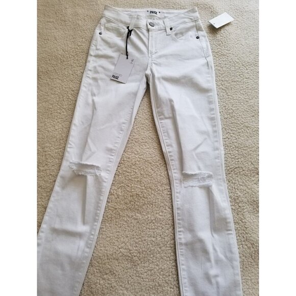 Paige Women's Verdugo Ankle w/Raw Hem Jeans  Artica Destructed Size 30 - Picture 2 of 11